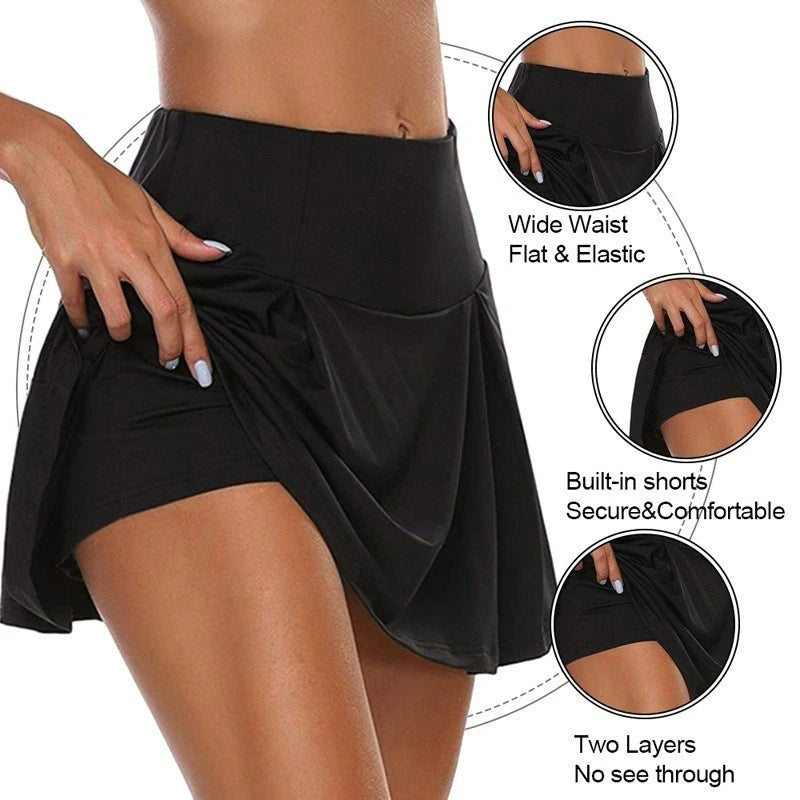 2024 Women Sport Shorts Skirts Summer Breathable Casual Fitness Quick Drying Running Skort Active Athletic Yoga Fitness Skirt
