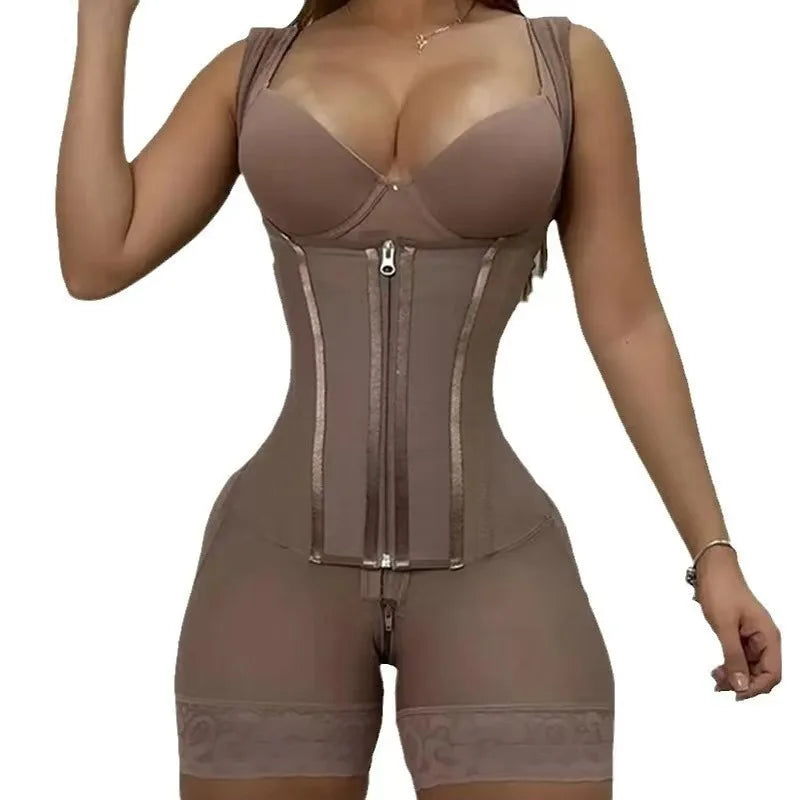 Body Shaper Women Colombian Fajas Shapewear Bodysuit 9-bone High Compression Girdles Double Tummy Control Full Body Open Crotch