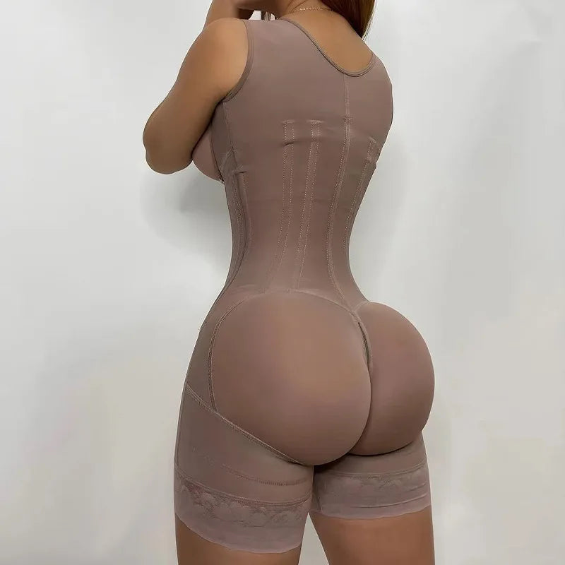 Fajas Colombianas Body Shaper Corset Girdles  Front Hooks Zipper Open Bodysuit Lace  Shapewear for Women