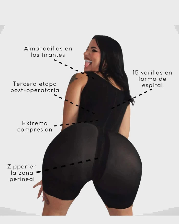 High Compression Full Body Hourglass Tummy Control Fajas - Stage 3 Colombianas Fajas Powernet Girdle Verox Three Hooks at Front