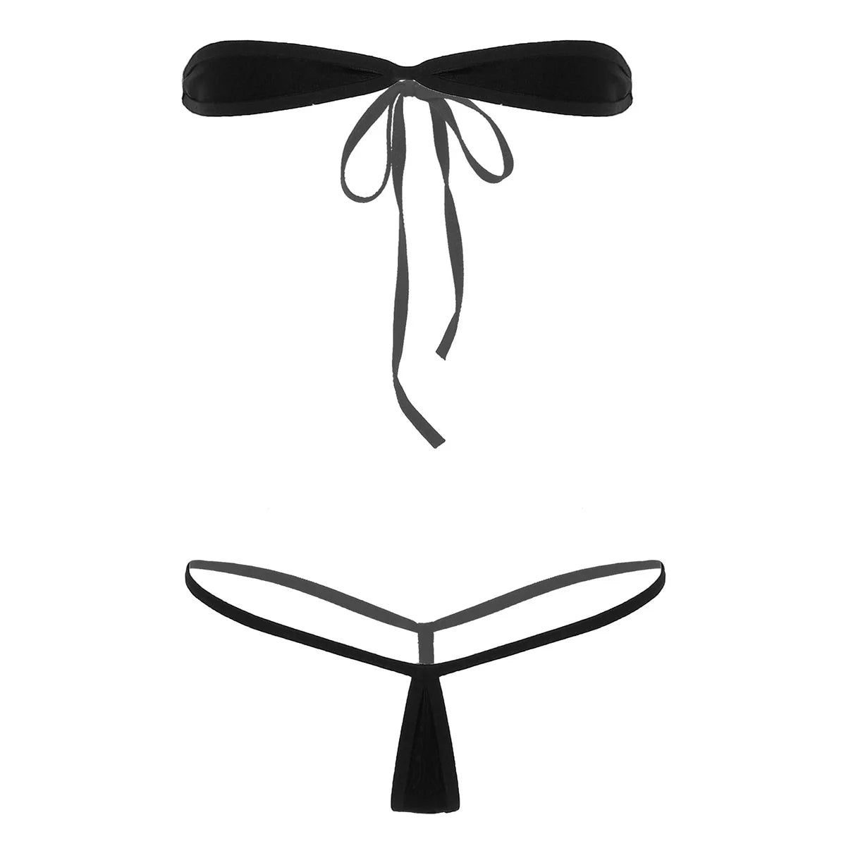 Transparent Hot Erotic Bikini Set Women Swimwear Bathing Suit Tube Bra Top Brazilian Swimsuit Micro Mini G-string Briefs Bottom