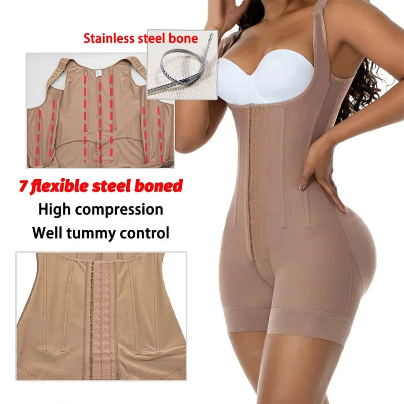 Wholesale Post Surgery Compression Garment Snatched Plus Size Stage 2 Fajas High Waist Shapewear Bodysuit for Woman