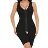 6304 Fajas Colombian Full Body V Neck Sleeveless Knee Length Shaper Bra Wide Shoulder Straps Butt Lifter Bodysuit Shapewear