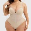 Deep-V Backless High Compression Bodysuit Shapewear for Women Wholesale Wedding Fajas Adjustable Straps Sexy Wear U Body Shaper