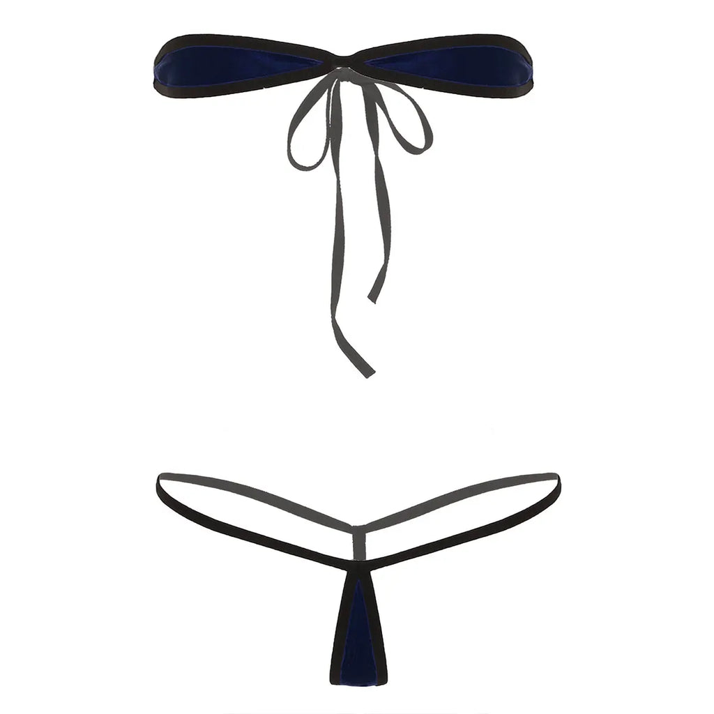 Transparent Hot Erotic Bikini Set Women Swimwear Bathing Suit Tube Bra Top Brazilian Swimsuit Micro Mini G-string Briefs Bottom