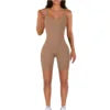 KE0102SX Hot Sale Sexy Sport Solid Color Ribbed I-back Bodycon Summer Women Short Jumpsuit Sehe Fashion