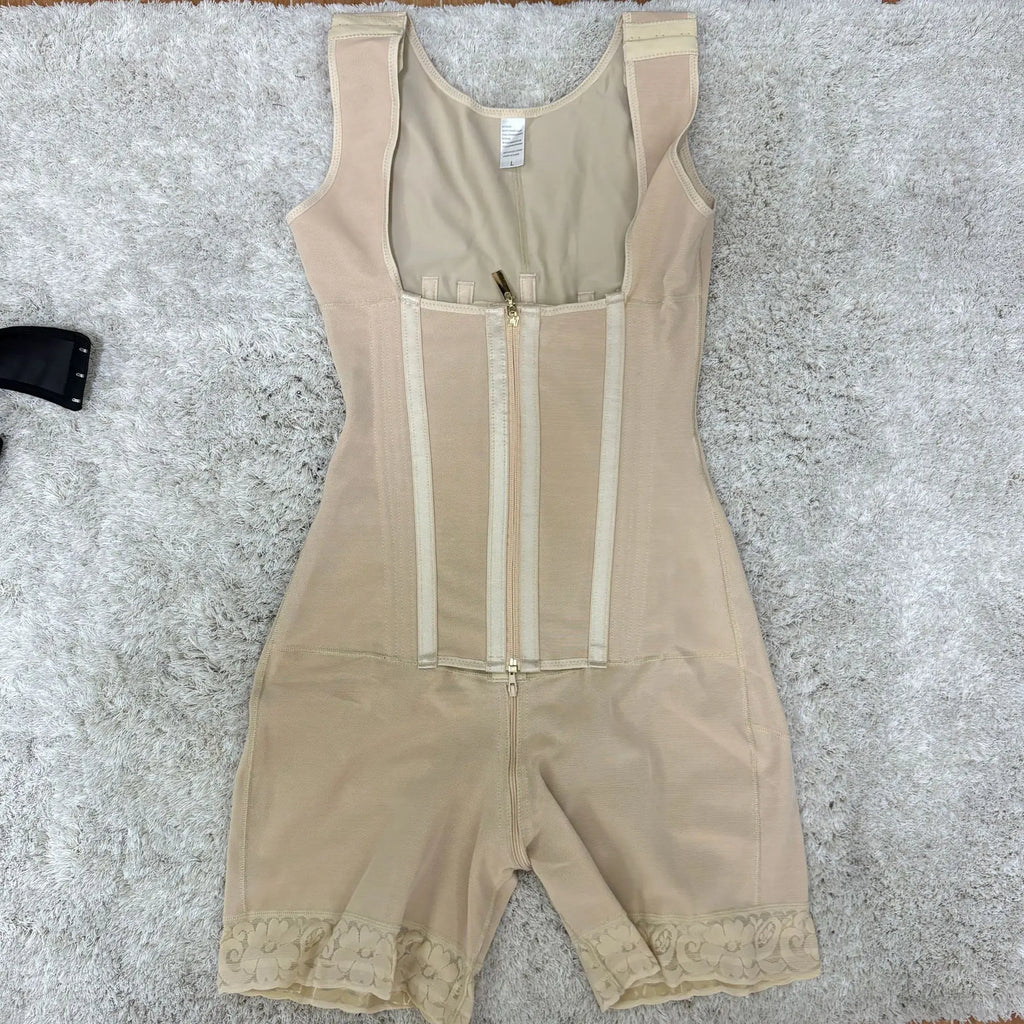 Fajas Colombianas Body Shaper Corset Girdles  Front Hooks Zipper Open Bodysuit Lace  Shapewear for Women