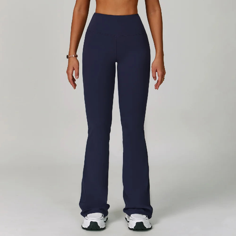 Ropa Mujer High Waisted Fitness Flared Pants Elastic Bell Bottom Pants Women Casual Outdoor Running Yoga Pants Wide Leg Pants