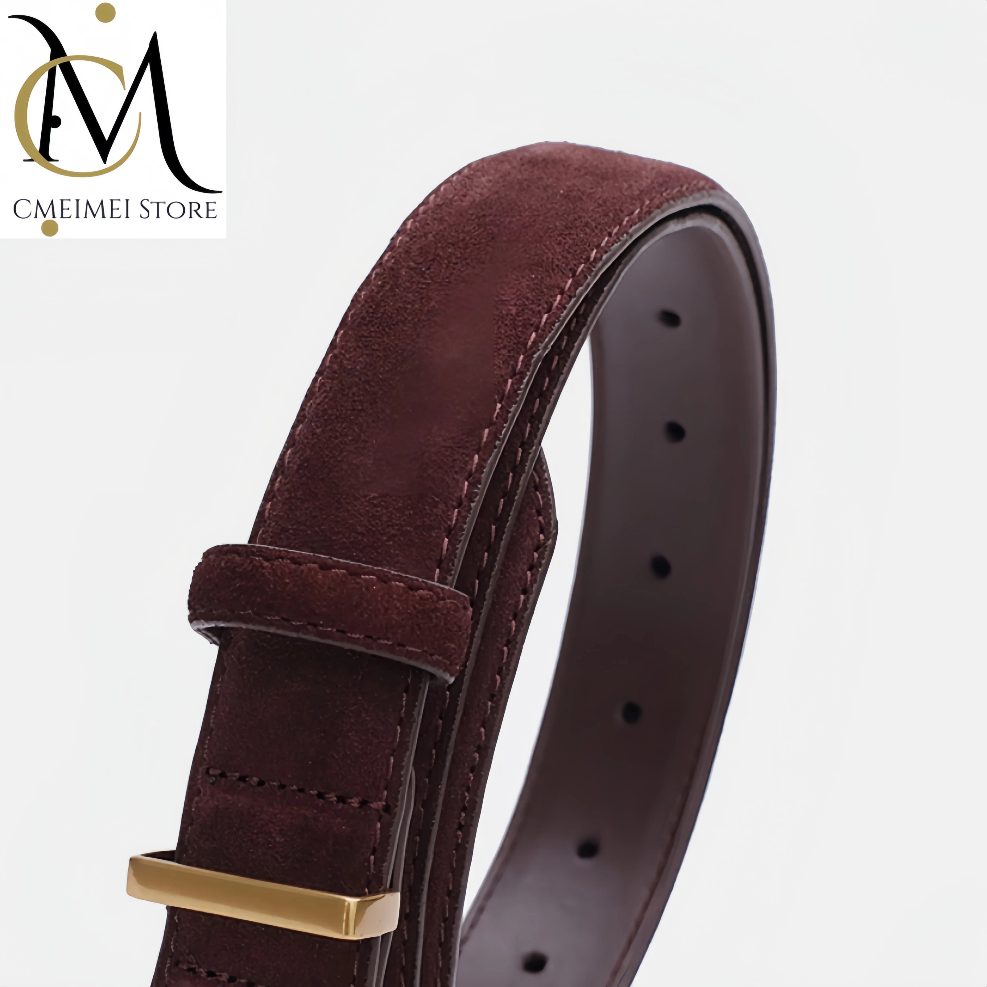 2024 New Double Genuine Leather Belt for Women, Cowhide Suede Belts with Trendy Square Alloy Buckle, Ideal for Dresses and Jeans