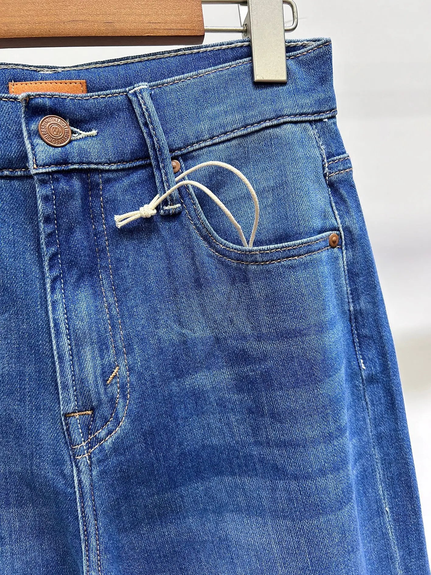 Women casual High Waist Wide Legs jeans Soft fashion denim Pants