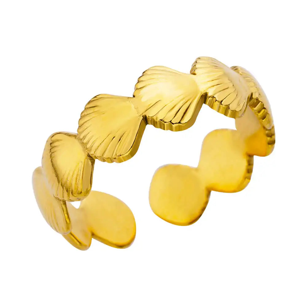 Stainless Steel Shell Rings For Women Girls Aesthetic Gold Color Finger Ring 2024 Trend Summer Wedding Jewelry Beach Gift Bague