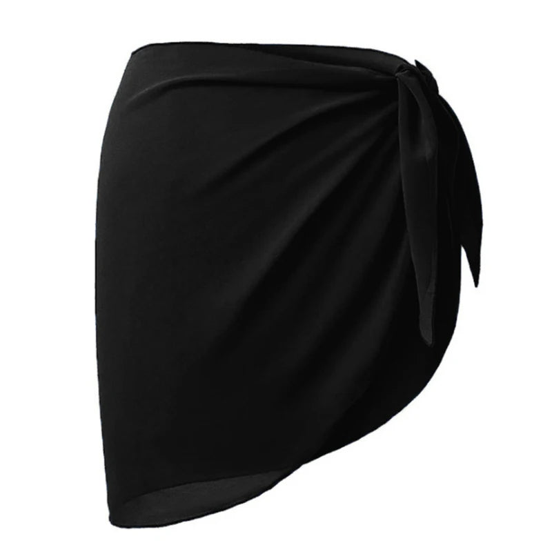 Women Short Sarongs Swimsuit Summer Coverups Beach Bikini Wrap Sheer Short Ladies Skirt Chiffon Scarf Cover Ups For Swimwear