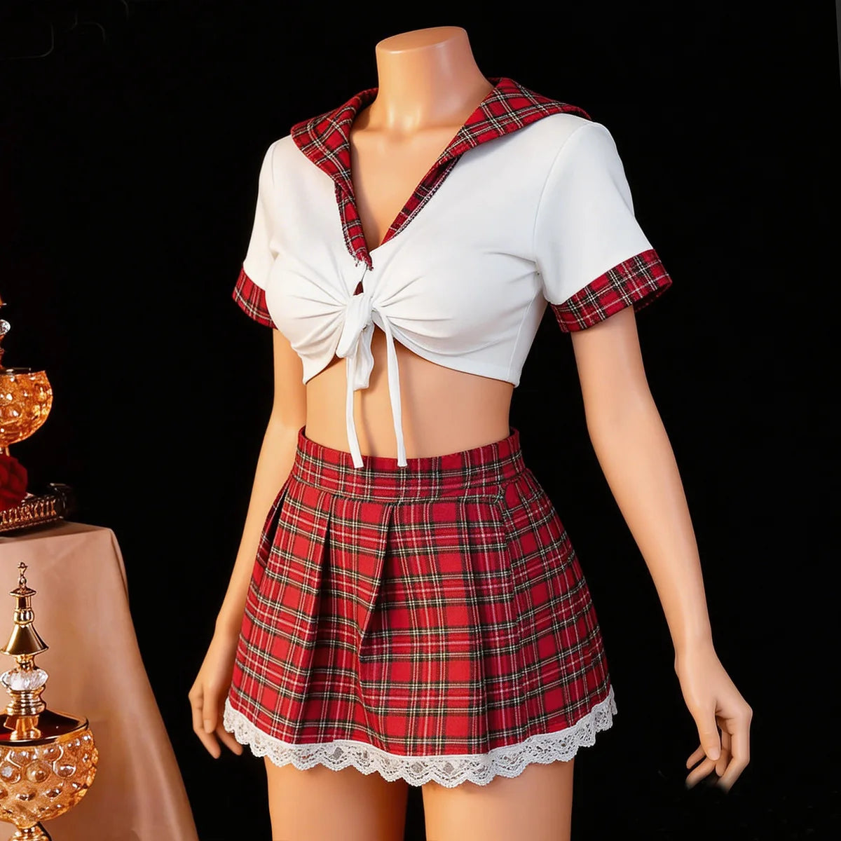 Red Sexy Lingerie Woman Porno Underwear Sexy Dress Cosplay Uniform Women Lingerie Set Erotic Underwear Costume