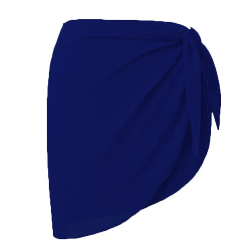 Women Short Sarongs Swimsuit Summer Coverups Beach Bikini Wrap Sheer Short Ladies Skirt Chiffon Scarf Cover Ups For Swimwear