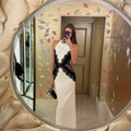 Elegant White Long Dress Women's Halter Backless Casual Black Lace Patchwork Slit Maxi Dresses Evening Party Cocktail Prom 2026