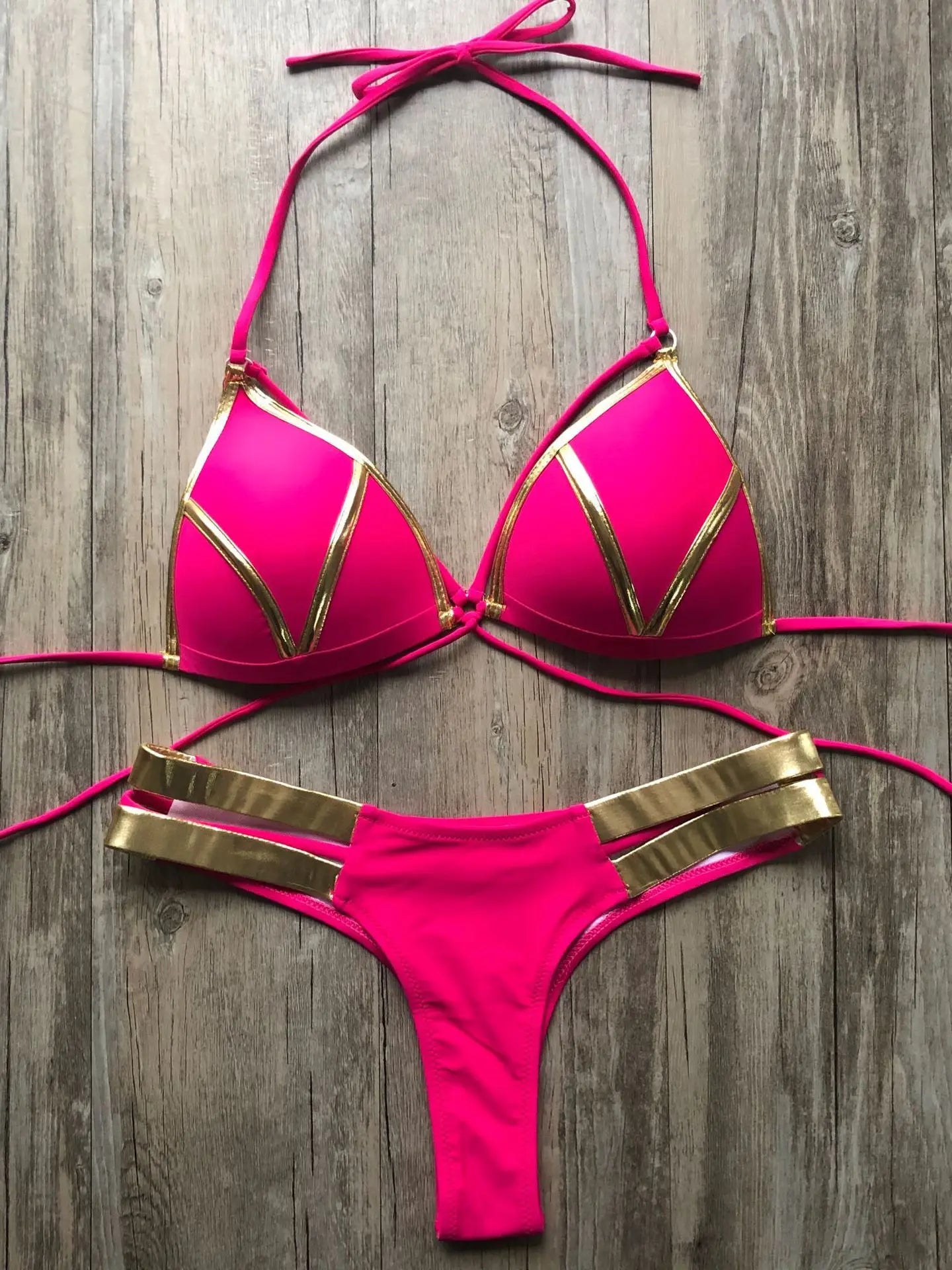 Contrast Trim Wrap Lace Up Bikini Sets Swimsuit For Women High Waist Two Pieces Swimwear 2022 Beach Bathing Suits