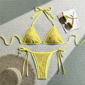 Sexy Black Lace Mesh Swimwear Halter String Triangle Bikinis Sets Mini Micro Thong Swimsuit Woman 2026 Bathing Suit Bikini Mujer