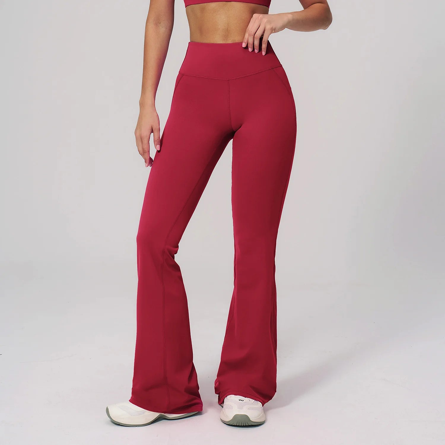 Ropa Mujer High Waisted Fitness Flared Pants Elastic Bell Bottom Pants Women Casual Outdoor Running Yoga Pants Wide Leg Pants