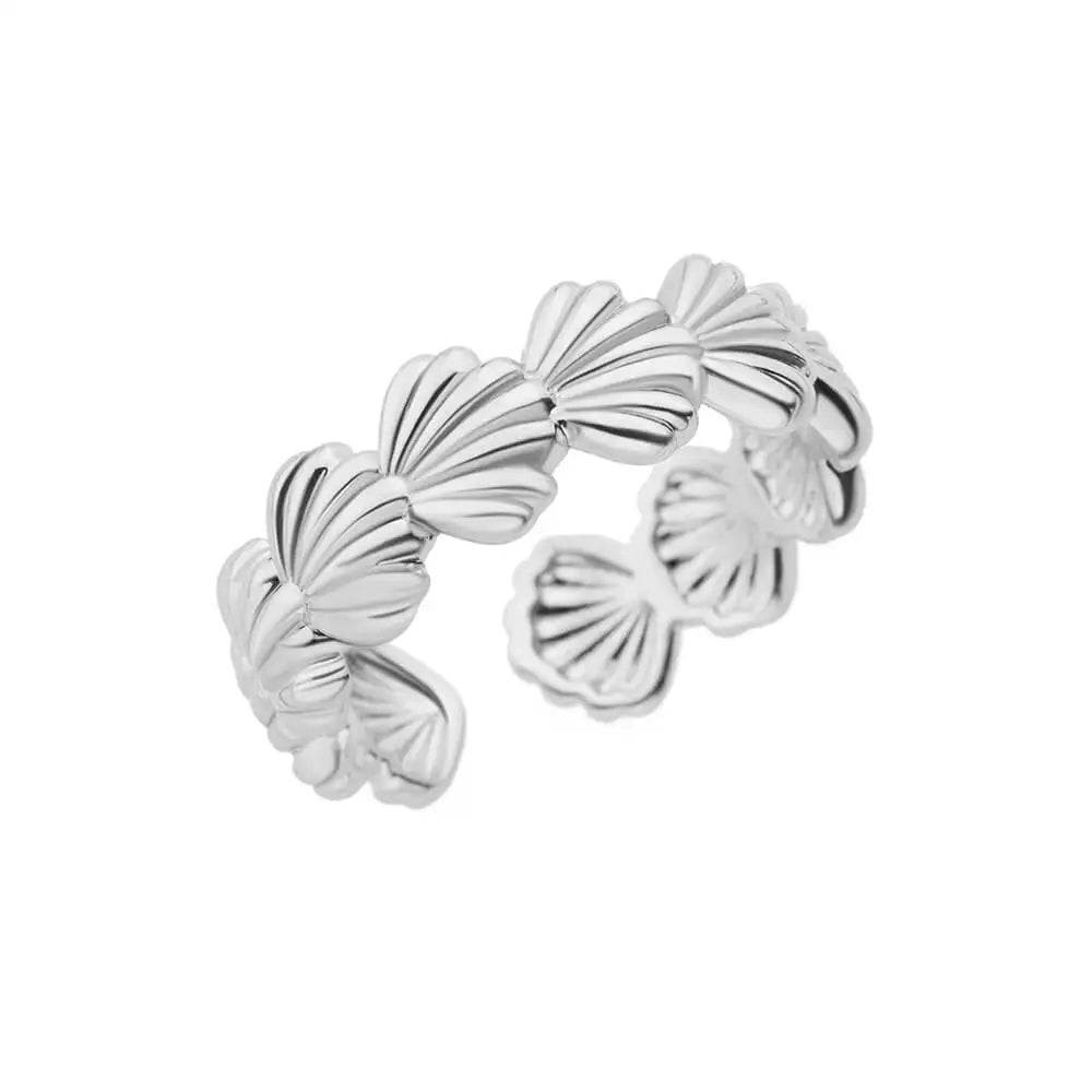 Stainless Steel Shell Rings For Women Girls Aesthetic Gold Color Finger Ring 2024 Trend Summer Wedding Jewelry Beach Gift Bague