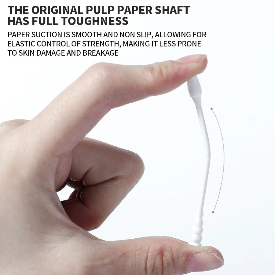 200PCS/box - high-quality double ended cotton swabs - suitable for personal cleaning, gentle makeup removal, makeup swabs, etc