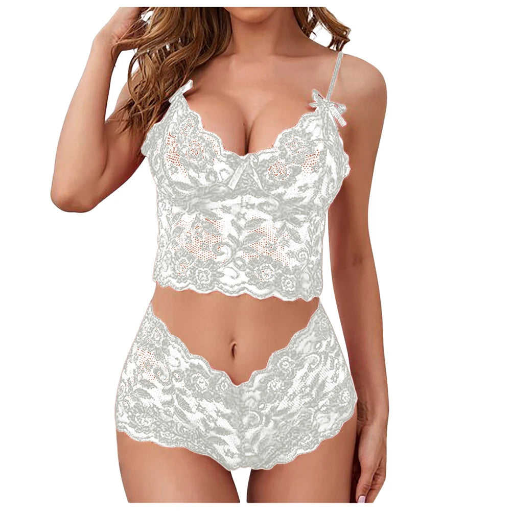 Women Sexy Lingerie Sexy V-neck Eyelash Lace Halter Bodysuits Erotic Lingerie Women Exotic Clothing Mesh Erotic Lingerie