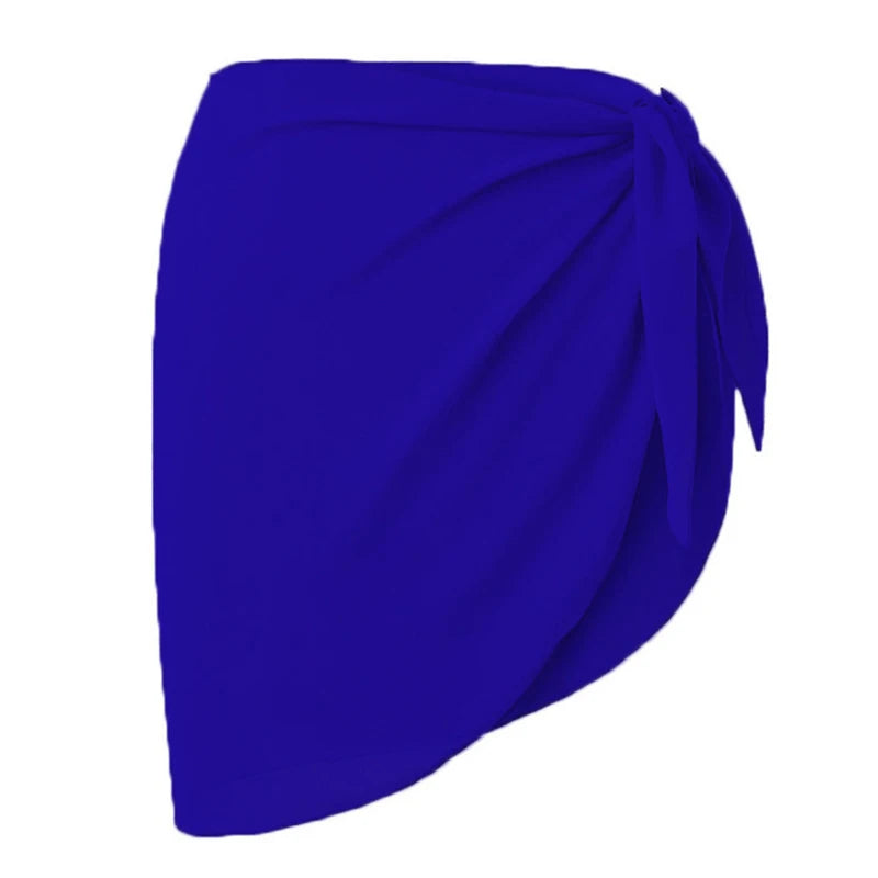 Women Short Sarongs Swimsuit Summer Coverups Beach Bikini Wrap Sheer Short Ladies Skirt Chiffon Scarf Cover Ups For Swimwear