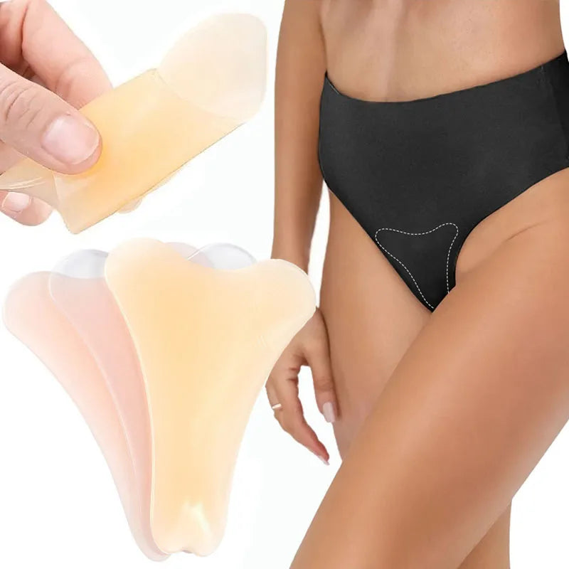 Reusable Invisible Panties Pads Silicone Swimsuit Underwear Camel Toe Leggings Privacy Stickiness Adhesive Waterproof Cover Pad