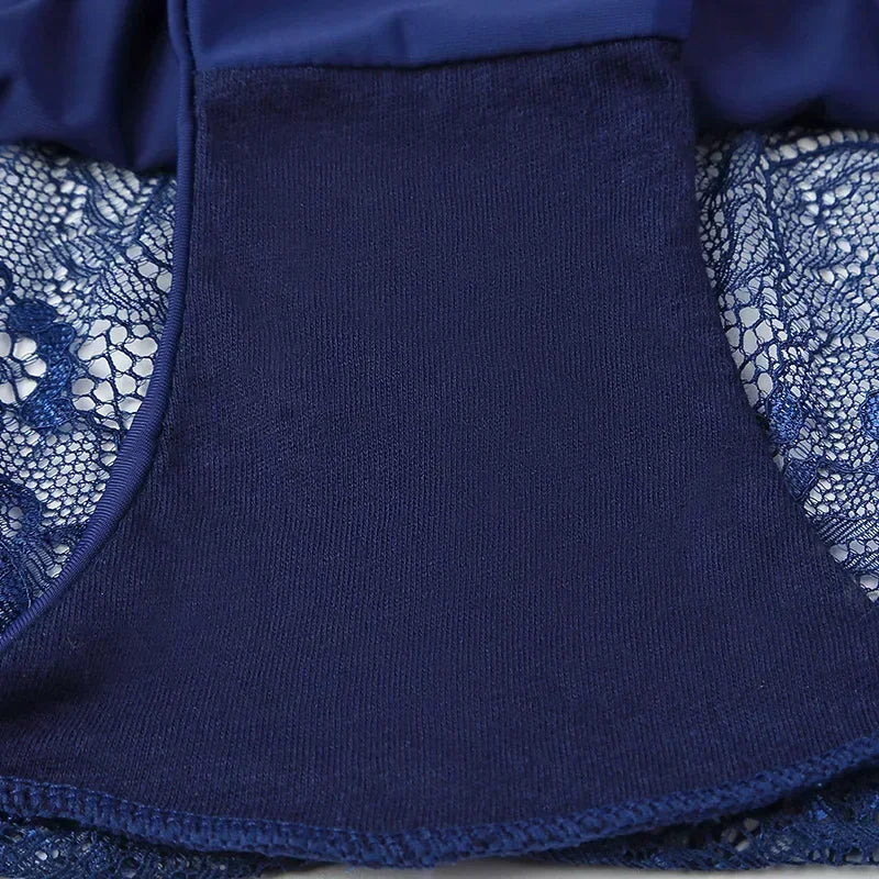 Women's Sexy Lace Panties Seamless Cotton Breathable Briefs Girls Transparent Underpants Plus Size Brand Underwear 1 Piece