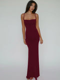 Hugcitar 2025 Spring Solid Sleeveless Backless Elegant Sexy Bodycon Y2K Maxi Prom Dress Women Clothes Birthday Party Casual Y2K