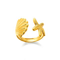 Stainless Steel Shell Rings For Women Girls Aesthetic Gold Color Finger Ring 2024 Trend Summer Wedding Jewelry Beach Gift Bague