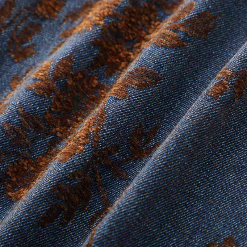2026 Fashion Jacquard Jeans Women's Vintage Washed Denim Straight Trousers Autumn Winter Loose Casual Pants Comfy Wide-leg Jeans