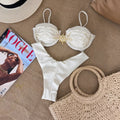Sexy Metal Sun Ornament Bikini Set Women Solid Black Red Push Up Underwire Micro Swimsuit 2026 Brazilian Bathing Suit Swimwear