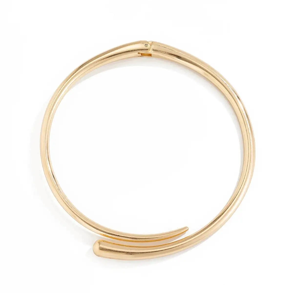 PuRui Trendy Simple Water Drop Torques Choker Necklace Opening Cuff Bangle Women Adjustable Wed Bridal Party Rings Jewelry Gift