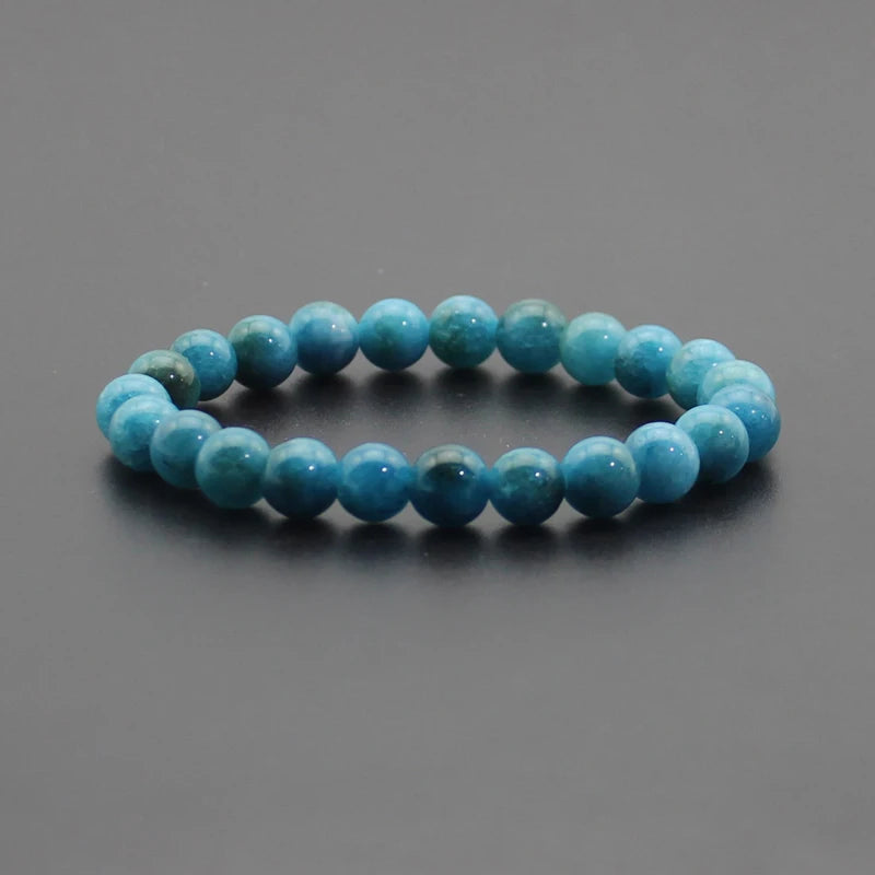 Beaded Bracelet 8mm Natural Stone Beads Black Onyx Lava Tiger Eye Agate Quartz Healing Energy For Women Men Yoga Chakra Jewelry