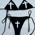 Swimsuit Two Pieces Bathing Suit 2000s Gothic Bathing Suit Star girls Swimwear Women Y2k style Punk Print Bikini Set Sexy Thong
