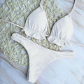 Summer Swimsuit Women Sexy Lace Up Padded Push-up Bikini Set Bandage Brazilian Swimwear Bathing Suit Beachwear
