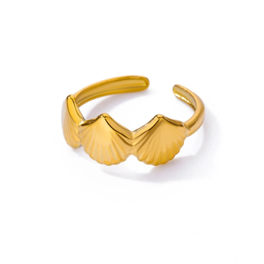 Stainless Steel Shell Rings For Women Girls Aesthetic Gold Color Finger Ring 2024 Trend Summer Wedding Jewelry Beach Gift Bague