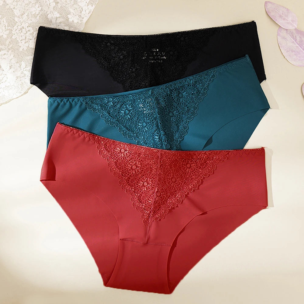 WarmSteps Sexy Lace Woman Panties Seamless Underwear New Lingerie for Woman Solid Soft Briefs Female Underpanties Plus Size S-L