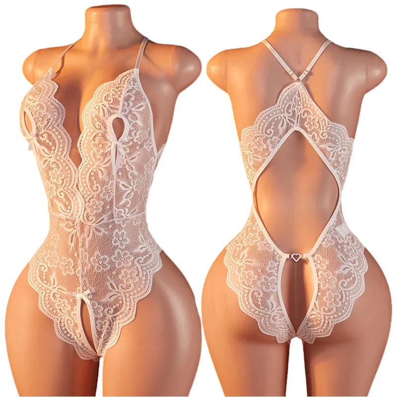 Woman Body Suit Hot Low Neck Backless Erotic Babydoll Dresses desire Costume Outdoor Sexy Curvy Lingerie Intimate Night Outfit