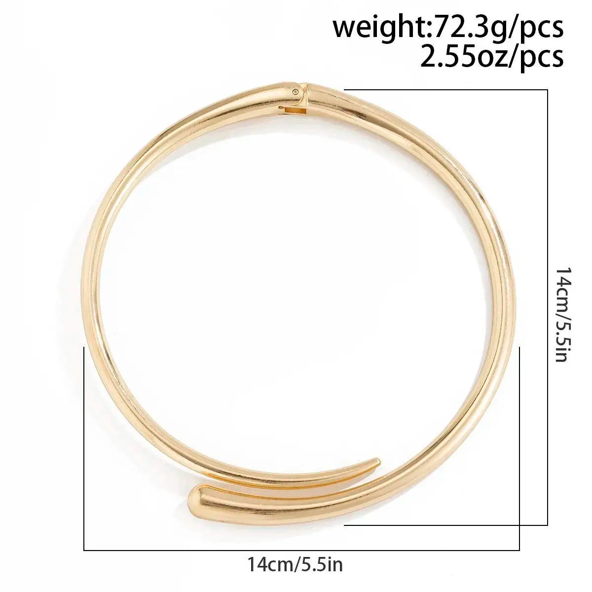 PuRui Trendy Simple Water Drop Torques Choker Necklace Opening Cuff Bangle Women Adjustable Wed Bridal Party Rings Jewelry Gift