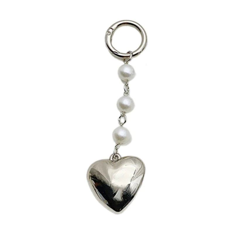 Phone Charm Strap Y2K Keychain Kawaii-Cute Pendant Jewelry Keyring Lanyard String Black Cross-Bow Beaded Chain for Women Girl