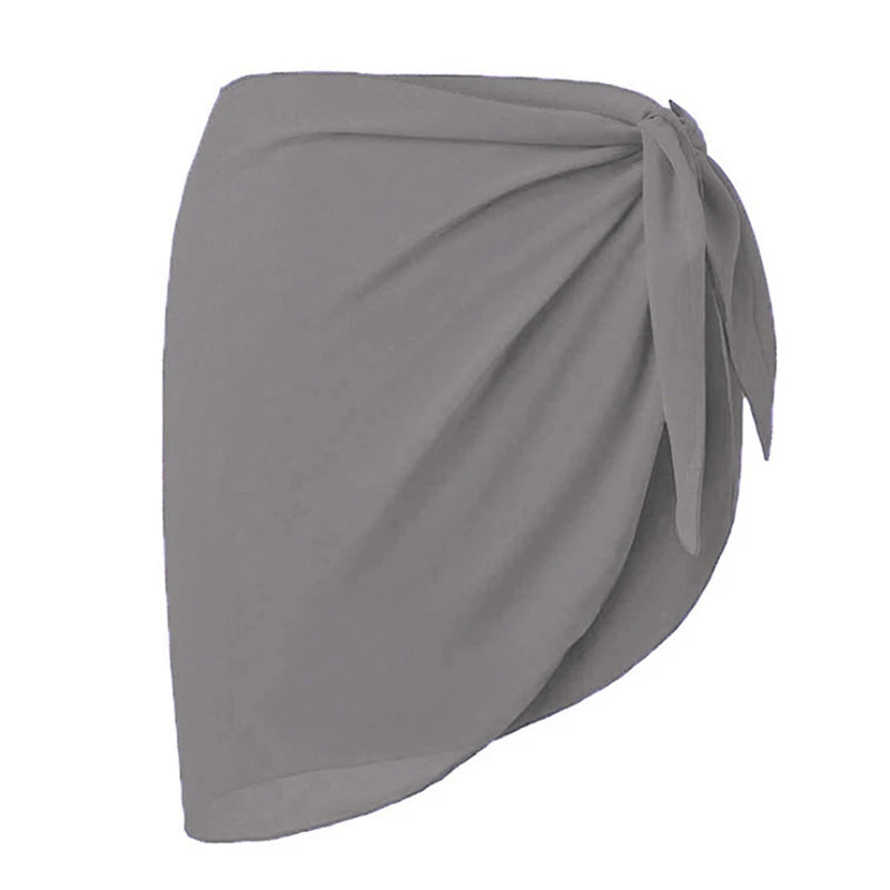 Women Short Sarongs Swimsuit Summer Coverups Beach Bikini Wrap Sheer Short Ladies Skirt Chiffon Scarf Cover Ups For Swimwear