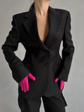 Bornladies Women's Autumn Winter Slim Waist Chic Blazer Coats Office Ladies Double Breasted Fashion Suits Jacket Women Clothing