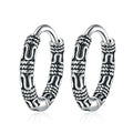Vintage 925 Sterling Silver Hoop Earrings Pattern Earring For Women Silver Jewelry Korea New