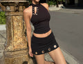 Women's Clothing 2026 Autumn New Design Short Vest Top Hip Skirt Set