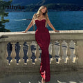 Dathyka Attractive Evening Dresses for Women Strapless White Sequin Long Silk Scarves Prom Dresses Strapless Lacing upCustomized