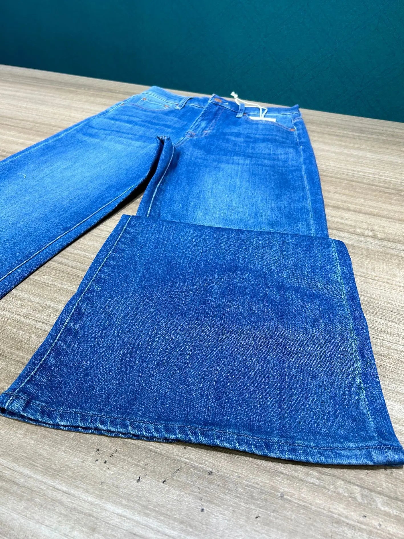 Women casual High Waist Wide Legs jeans Soft fashion denim Pants